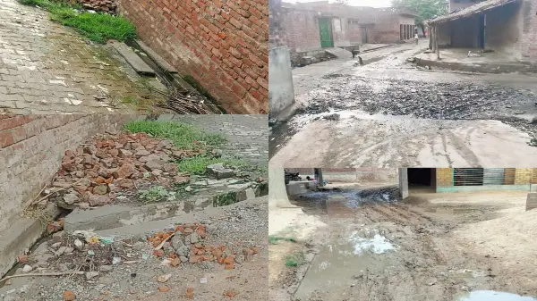 Sitapur News: स्वच्छता अभियान को पलीता लगाती ग्राम पंचायत माथन, गंदगी से भरी नालियों की नहीं हो रही सफ़ाई