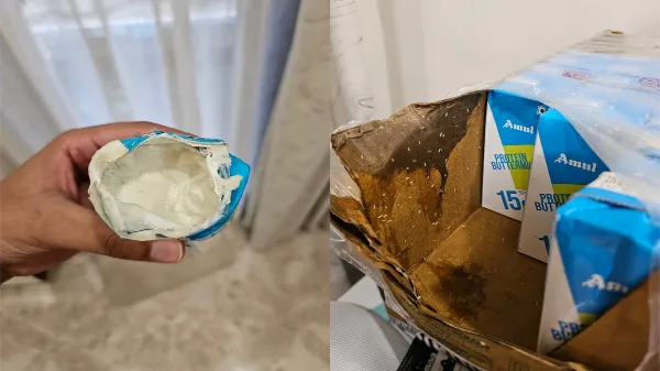 ऑनलाइन ऑर्डर किए अमूल बटरमिल्क में निकले कीड़े, ग्राहक से कीड़े निकलने पर अमूल कॉर्प ने मांगी माफ़ी