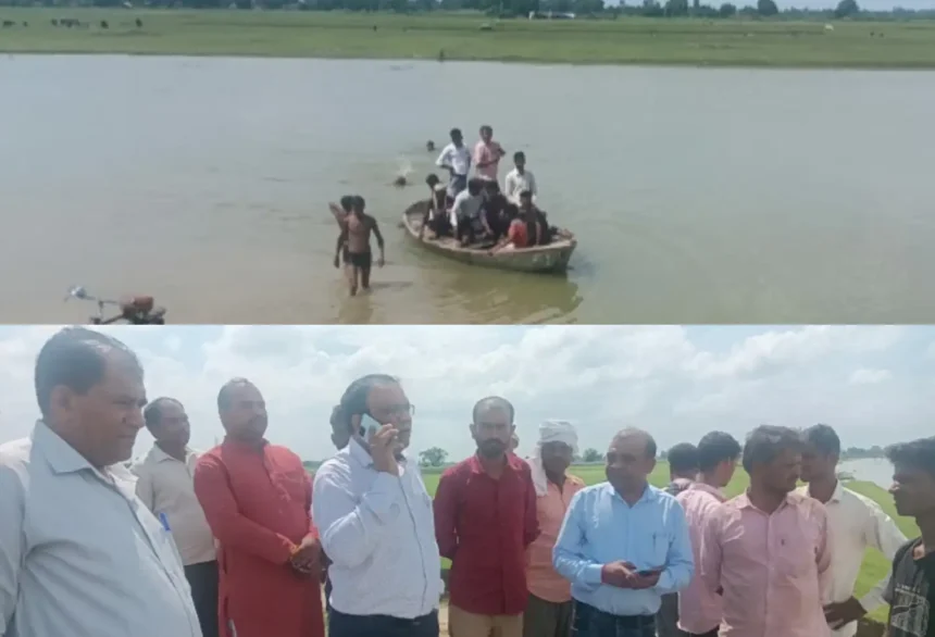 Hardoi: स्कूली बच्चे और ग्रामीण जान जोखिम में डालकर नदी पार करने को मजबूर