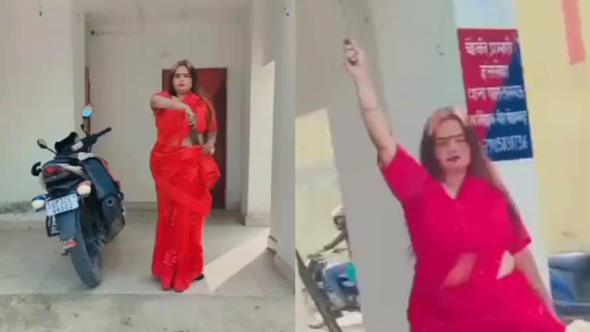 लखनऊ में पुलिस चौकी पर एक महिला ने बनाई रील, पुलिस ने हिरासत में लिया