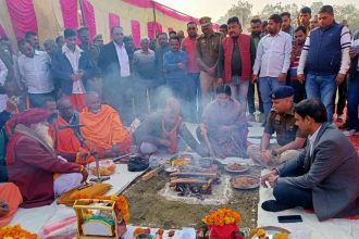 हरदोई में पुलिस थाना भवन का शिलान्यास, शिक्षा मंत्री और भाजपा विधायक भी हुए शामिल