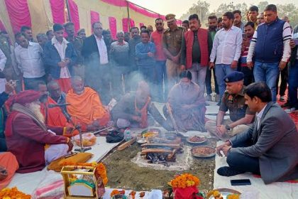 हरदोई में पुलिस थाना भवन का शिलान्यास, शिक्षा मंत्री और भाजपा विधायक भी हुए शामिल