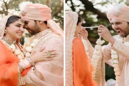 Armaan Malik के साथ शादी में Manish Malhotra के डिज़ाइन किए गए नारंगी लहंगे में दिखीं Aashna Shroff