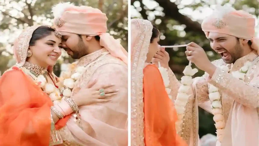 Armaan Malik के साथ शादी में Manish Malhotra के डिज़ाइन किए गए नारंगी लहंगे में दिखीं Aashna Shroff