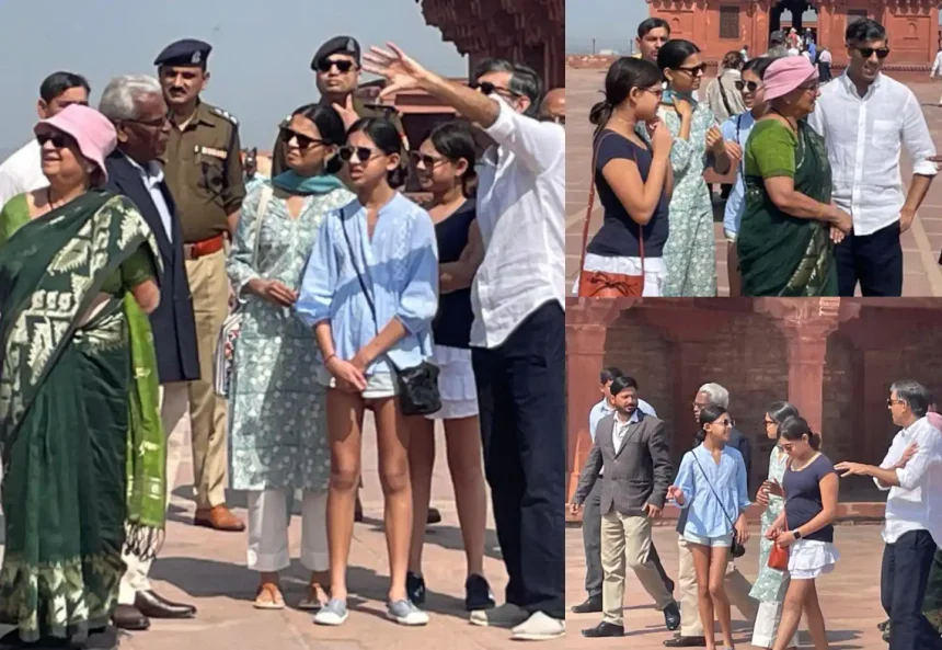 परिवार संग फतेहरपुर सीकरी पहुंचे ऋषि सुनक, हरजत सलीम चिश्ती की दरगाह पर टेका माथा, फूल चढ़ाकर बांधा मंन्नत का धागा