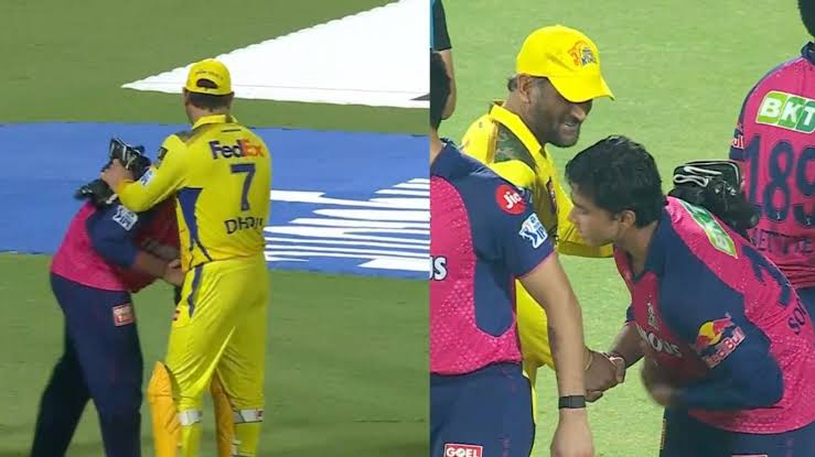 मैच के बाद Vaibhav Suryavanshi ने MS Dhoni के पैर छू कर लिया आशीर्वाद, फोटोज वायरल