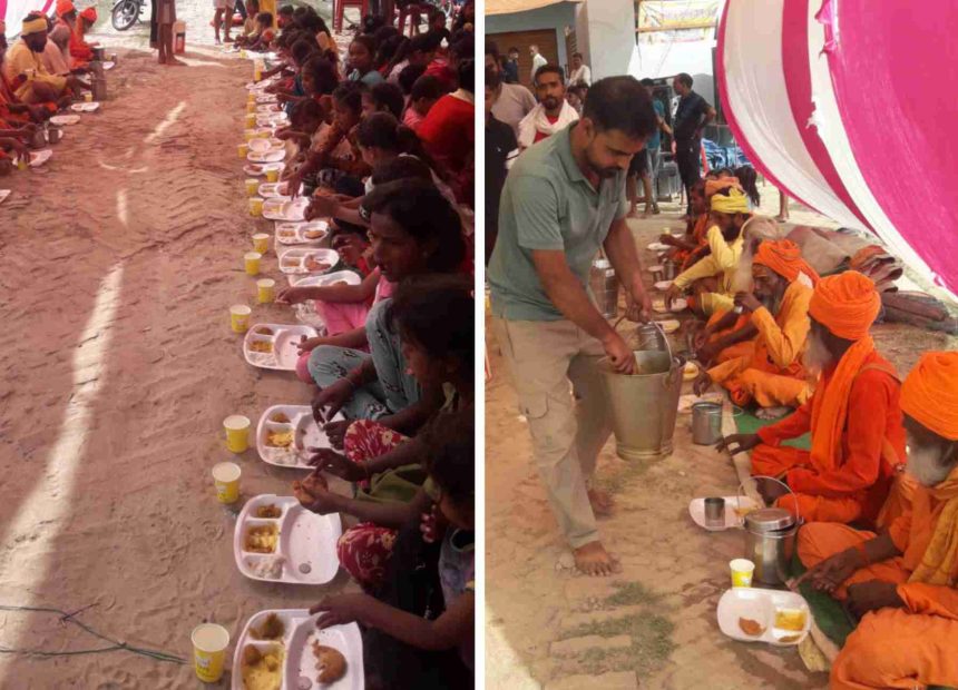 Shahjahanpur News: सात दिवस चली भागवत कथा के उपरांत हुआ विशाल भंडारे का आयोजन