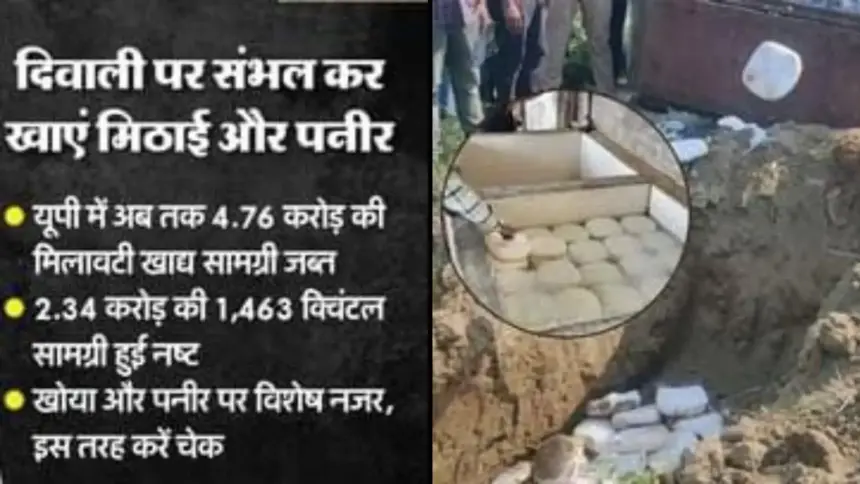 हरदोई : खराब 449 किलो गुणवत्ताहीन मिठाई को किया सीज, और 150 मिल्क केक को कराया गया नष्ट