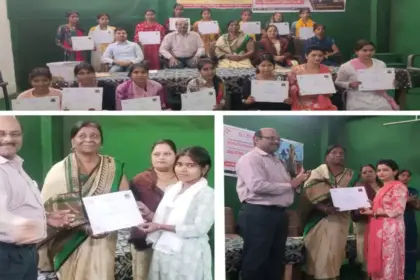 जन शिक्षण संस्थान लखनऊ एवं आराध्या वेलफेयर इंस्टीट्यूट द्वारा प्रमाण पत्र वितरित कर लाभार्थियों को अपना स्वरोजगार आरम्भ करने दी गई सलाह