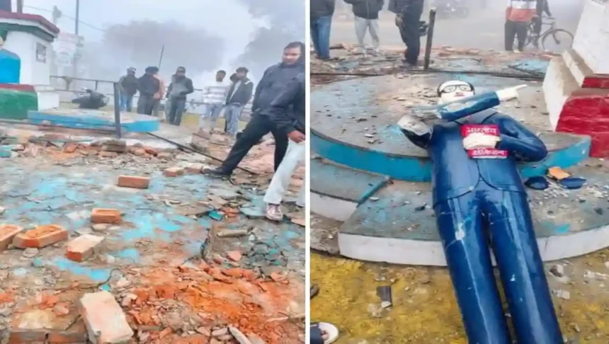 Hardoi News: बाबा साहब डॉक्टर भीमराव अंबेडकर की प्रतिमा पर फिर अराजक तत्व ने की मूर्ति के साथ छेड़छाड़…